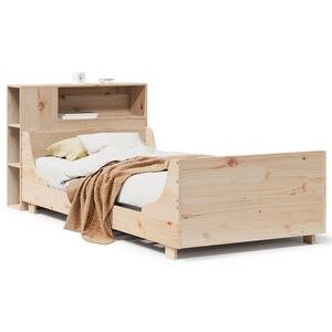 vidaXL Lovos rėmas su be čiužinio, 75x190cm, pu&scaron;ies masyvas