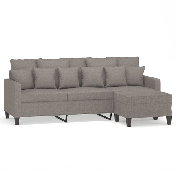 vidaXL Trivietė sofa su pakoja, taupe spalvos, 180cm, audinys