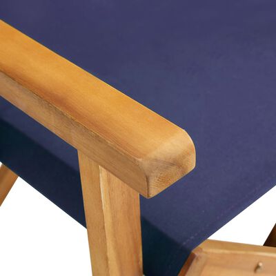 vidaXL Režisieriaus kėdės, 2 vnt., mėlynos, akacijos medienos masyvas