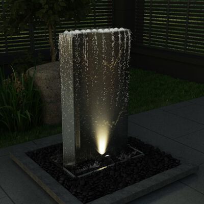 vidaXL Sodo fontanas, sidabrinis, 60,2x37x122,1cm, plienas