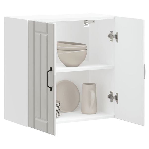 vidaXL virtuvės sieninė spintelė "Lucca" Blizganti balta