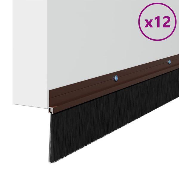 vidaXL Sukabinamų durų &scaron;epetėlių sandarikliai 12 pcs Ruda 100 cm