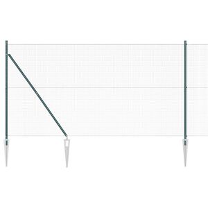 vidaXL Suvirintas vielinis tvoras su smailiais galais 10 x 1,4 m Žalia