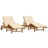 vidaXL Saulės gultas 2 pcs Smėlio 200 x 67 x 84 cm