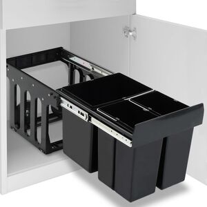 vidaXL I&scaron;traukiama virtuvės spintelės &scaron;iuk&scaron;liadėžė, 48l, soft-close