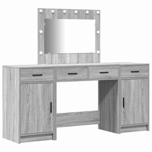 vidaXL Makiažo stalas 3 vnt. Pilka 78,5 x 41 x 135 cm Apdirbta mediena