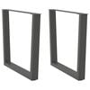 vidaXL Valgomojo stalo kojos, V formos, 2 vnt., antracito spalvos, 80x(72-73,3) cm, plienas