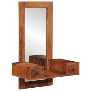vidaXL sieninis veidrodis su stalčiais 60x33x90 cm akacijos masyvo
