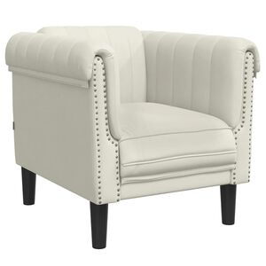 vidaXL Krėslas, kreminės spalvos, aksomas