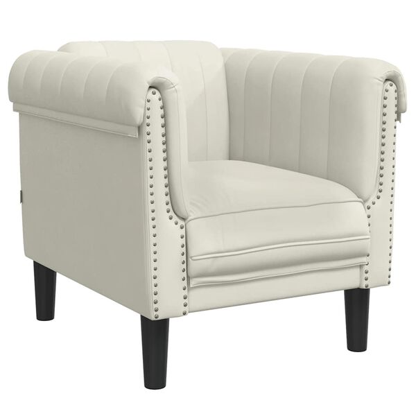 vidaXL Krėslas, kreminės spalvos, aksomas