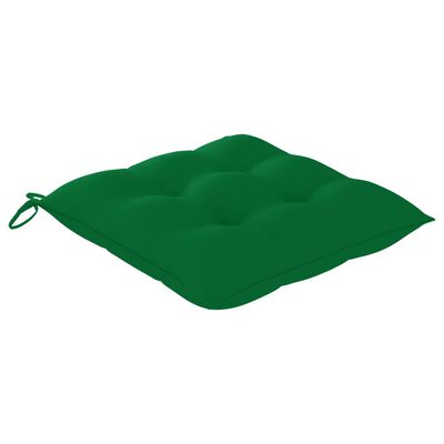 vidaXL Batavia kėdės su žaliomis pagalvėlėmis, 2vnt., tikmedis