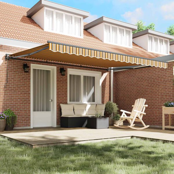 vidaXL I&scaron;traukiama markizė Geltonas ir Pilkas 450 &times; 300 cm