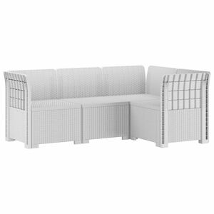 vidaXL 4-vietė Sodo Sofa Rattano I&scaron;vaizda PP Balta