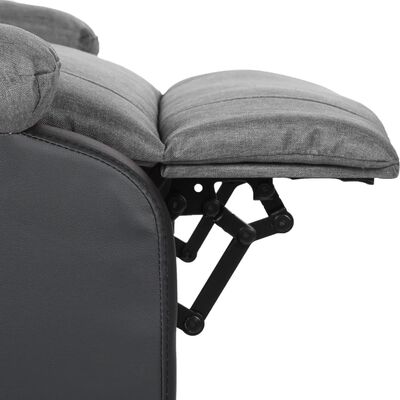 vidaXL Atlošiamas krėslas, šviesiai pilkas, dirbtinė oda ir audinys