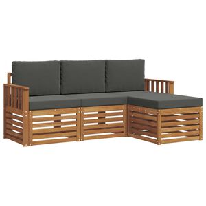 vidaXL Lauko sofos komplektas 4 vnt. Natūralus ir antracitas