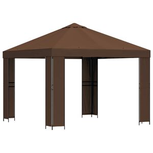 vidaXL Pavėsinė 3 x 3 m Ruda Poliesteris ir plienas 190