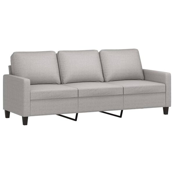 vidaXL Trivietė sofa, &scaron;viesiai pilkos spalvos, 180cm, audinys