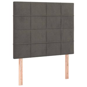 vidaXL Galvūgalis, tamsiai pilkas, 80x5x118/128 cm, aksominis