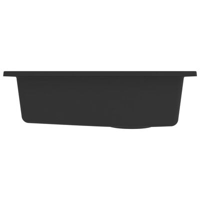 vidaXL Virtuvės plautuvė su anga nuo persipildymo, juoda, granitas