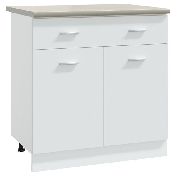 vidaXL Virtuvės stalvir&scaron;is, kreminės spalvos, 80x60x2,8cm, MDP