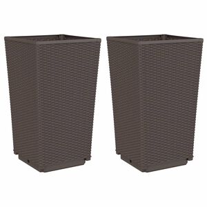 vidaXL Sodo loveliai, 2vnt., rudos spalvos, 32,5x32,5x57cm, PP