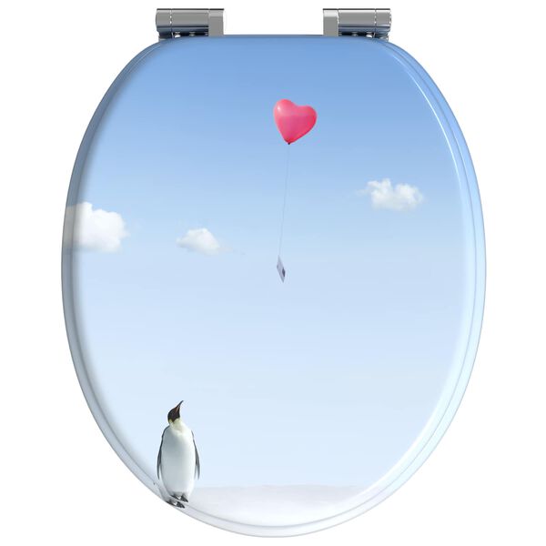 vidaXL Tualeto sėdynė Mėlyna 44 x 38 cm MDF plok&scaron;tė