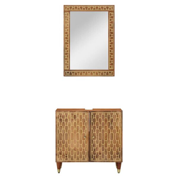 vidaXL Vonios kambario baldų komplektas, 2 dalių, mango masyvas