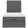 vidaXL Osmanų lova su čiužiniu ir LED tamsiai pilkas 80x200cm audinys