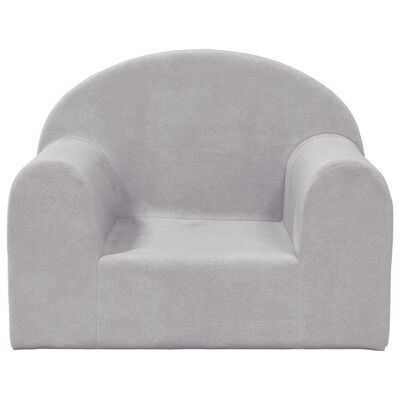 vidaXL Vaikiška sofa, šviesiai pilkos spalvos, minkštas pliušas