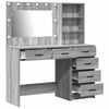vidaXL Makiažo stalas su stalčių &Scaron;viesiai pilka 78.5 x 41 x 135 cm