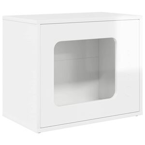 vidaXL Katės namelis Blizgus baltas 51 x 30 x 42,5 cm Apdirbta mediena