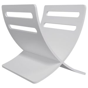vidaXL Medinis žurnalų laikiklis, baltas, pastatomas ant žemės