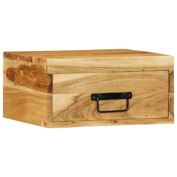 vidaXL Prie sienos montuojamos naktinės spintelės, 2vnt., akacija