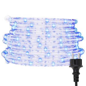 vidaXL Virvės &Scaron;viesa su virvių žibintais &Scaron;altas baltas 100 m PVC