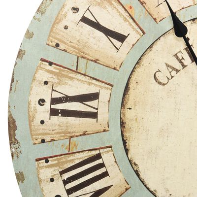 vidaXL Sieninis laikrodis, įvairiaspalvis, 60cm, MDF