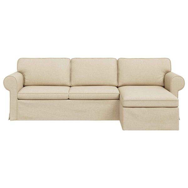 vidaXL Sofa 210cm Kreminė Metalas