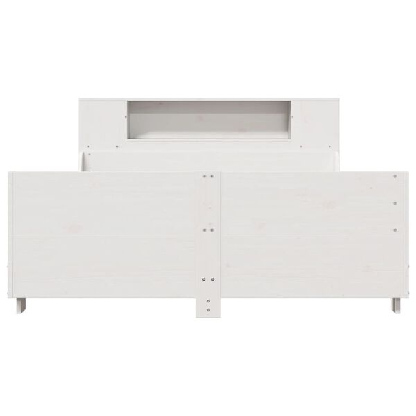 vidaXL Lovos rėmas be čiužinio, baltas, 120x190cm, pu&scaron;ies masyvas