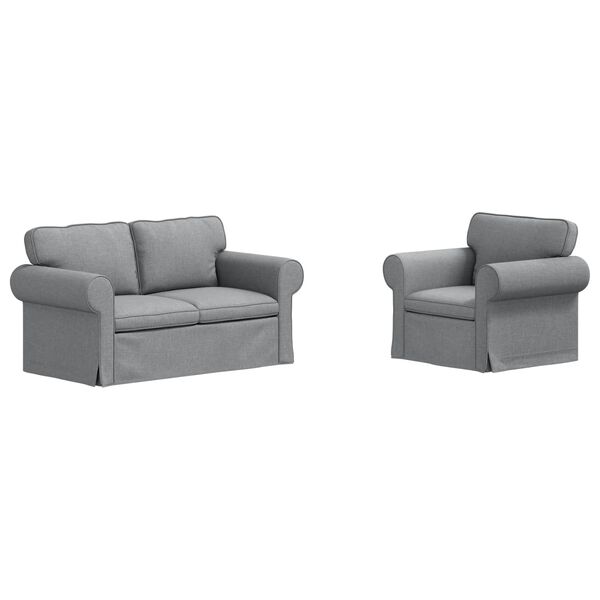 vidaXL Sofa 120cm 2 pcs &Scaron;viesiai pilka Metalas
