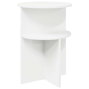 vidaXL &Scaron;oninis stalas Balta &Oslash; 39,5 x 55 cm Apdirbta mediena
