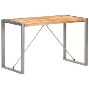 vidaXL Valgomojo stalas, 120x60x75cm, neapdorota mango mediena