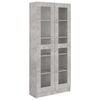 vidaXL Vitrininė spintelė, betono, 82,5x30,5x185,5cm, apdirbta mediena