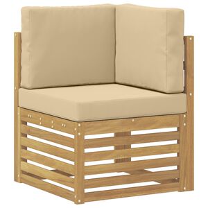 vidaXL Lauko kampinė sofa Kietos akacijos mediena Balta