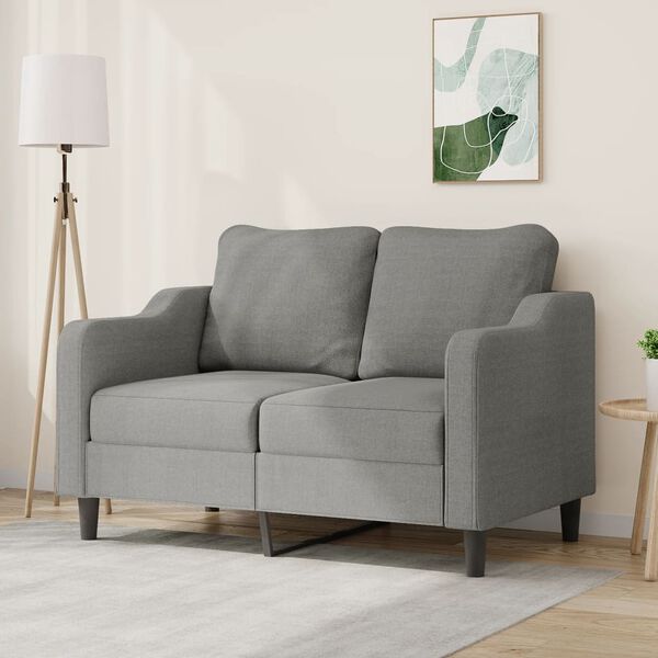vidaXL Dvivietė sofa, tamsiai pilkos spalvos, 120cm, audinys