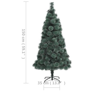 vidaXL Dirbtinė apšviesta Kalėdų eglutė su stovu, žalia, 150cm, PET