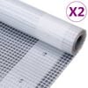 vidaXL Leno tentai, 2vnt., baltos spalvos, 4x8m, 260g/m&sup2;