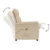 vidaXL Masažo kėdė Kreminė 70.5 x 96.5 x 95 cm Audinys ir metalas