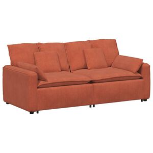 vidaXL Modulinė sofa su pagalvėlėmis, raudonai oranžinė