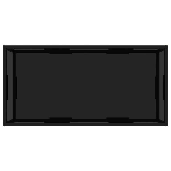 vidaXL Kavos staliukas, juodas, 100x50x35cm, grūdintas stiklas