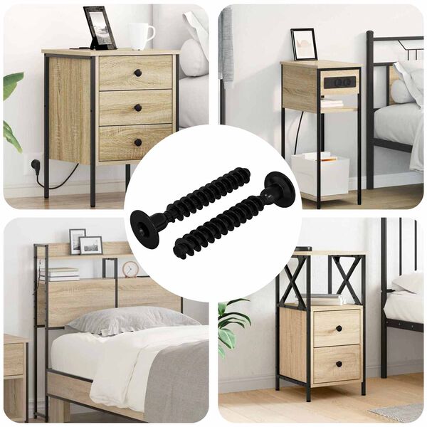 vidaXL Lizdas su dangteliu varžtas 2 pcs Juoda M5 x 40 mm Geležis