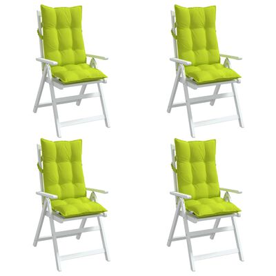 vidaXL Kėdės pagalvėlės, 4vnt., ryškiai žalios, oksfordo audinys